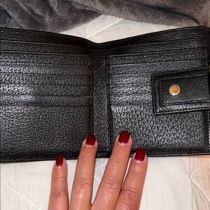 Gucci Black Leather Wallet with Gold Snap
